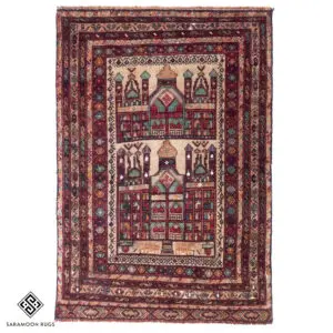 Hand-knotted Balooch Prayer Rug, 4'7"x3'1", Code:1029