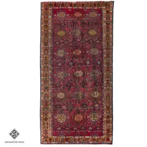 Hand-knotted Vintage Qouchan Rug, 7'5"x3'7", Code:1083
