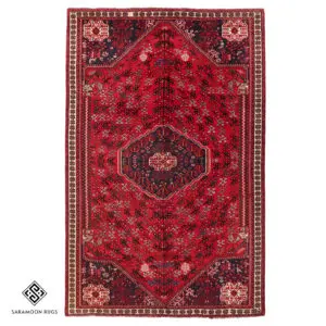 Hand-knotted Vintage Shiraz Rug, 9'8"x6'3", Code:1096