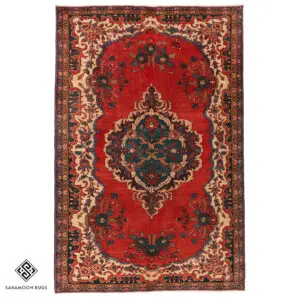 Hand-knotted Vintage Khalkhal Rug, 8'8"x5'9", Code:1097