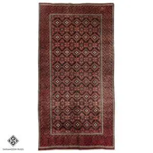 Hand-knotted Vintage Balooch Rug, 9'1"x4'8", Code:1187