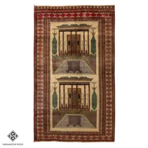 Hand-knotted Vintage Turkman Prayer Rug, 6'10"x4'0" , Code:1193