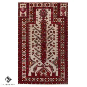 Hand-knotted Vintage Balooch Prayer Rug, 6'3"x3'9", Code:1195