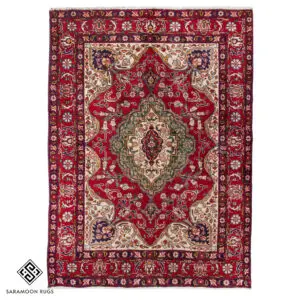 Hand-knotted Vintage Tabriz Rug, 6'3"x4'6" , Code:1198
