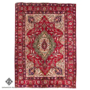 Hand-knotted Vintage Tabriz Rug, 6'0"x4'6" , Code:1192