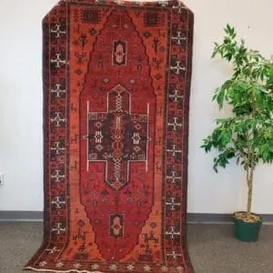 Hand-Knotted Vintage Balooch Rug, 3' 11"x 8' , Code:1211
