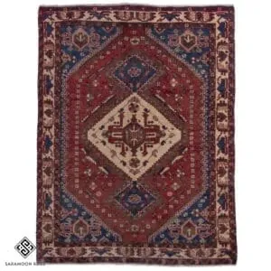 Hand-knotted Shiraz Vintage Rug, 6'5"x4'10", Code:1009