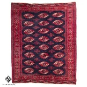 Hand-knotted Vintage Turkman, 5'11"x4'10", Code:1014