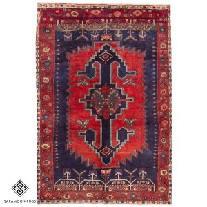 Hand-knotted Vintage Sarab rug