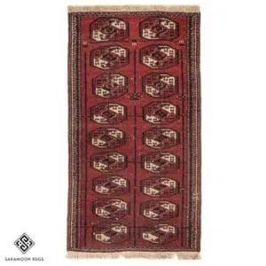 Hand-knotted Small Turkman Rug, 3'7"x1'12", Code:1206