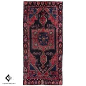Hand-knotted Lori Vintage Rug, 9'6"x4'6", Code:1013