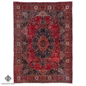 Hand-knotted Large Vintage Birjand Area Rugs