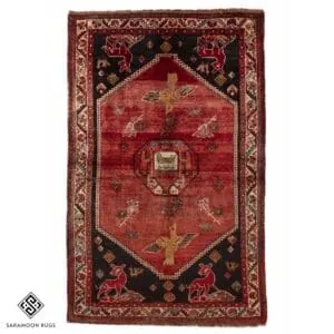 Hand-knotted Shiraz Vintage Rug, 6'0"x3'10", Code:1175