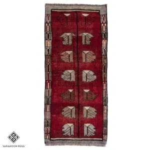 Hand-knotted Shiraz Vintage Rug, 5'5"x2'4", Code:1177