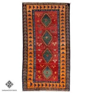 Hand-knotted Shiraz Runner Rug, 6'9"x3'8", Code:1167
