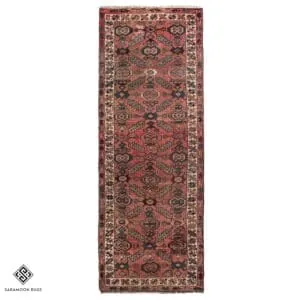 Hand-knotted Vintage Runner Rug ,9'4"x3'3", Code:1069