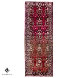 Hand-knotted Vintage Wide Runner Rug ,9'6"x3'7", Code:1085