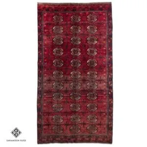 Hand-knotted Unique Vintage Tribal Turkmen Rug, 8'3"x4'5", Code 1095