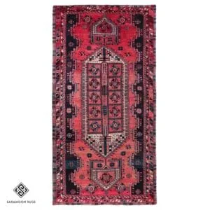 Hand-knotted Unique Vintage Tribal Shiraz Rug, 9'8"x4'11", Code:1099