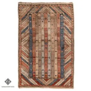 Hand-knotted Vintage Shiraz Gabbeh Rug, 4'11"x3'3", Code:1033