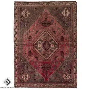 Hand-knotted Vintage Shiraz Rug, 4'9"x3'6", Code:1039