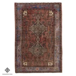 Hand-knotted Vintage Sonqor Rug, 4'10"x3'3", Code:1041