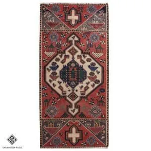 Hand-knotted Vintage Shiraz Rug, 6'5"x3'1", Code:1045