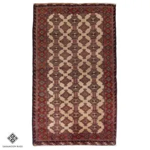 Hand-knotted Vintage Balooch Rug, 5'3"x3'2", Code:1046