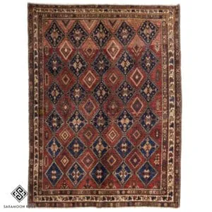 Hand-knotted Antique Sirjan Rug, 6'6"x5'0", Code:1077