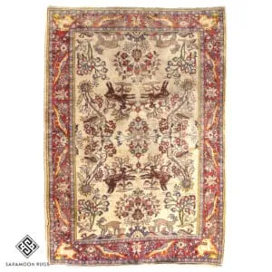 Hand-knotted Vintage Sarouq Rug, 5'1"x3'7", Code:1186