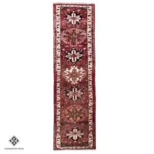 Hand-knotted Vintage Qarajeh Runner Rug, 7'1"x1'11", Code:1031