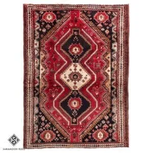 Hand-knotted Vintage Shiraz Rug, 5'7"x4'2", Code:1035