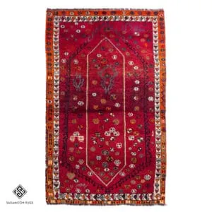 Hand-knotted Vintage Shiraz Rug, 6′5″x3′11″, Code:1065