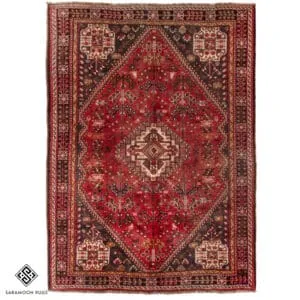 Hand-knotted Vintage Shiraz Rug, 7′7″x5′7″, Code:1075