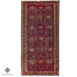 Hand-knotted Vintage Qouchan Rug, 7'5"x3'7", Code:1083