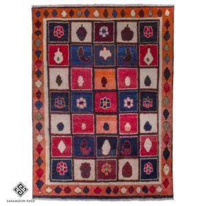 Hand-knotted Vintage Bakhtiari Tribal Rug, 7'1"x5', Code:1087