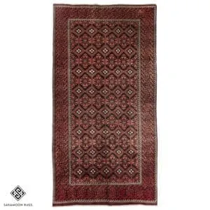 Hand-knotted Vintage Balooch Rug, 9'1"x4'8", Code:1187