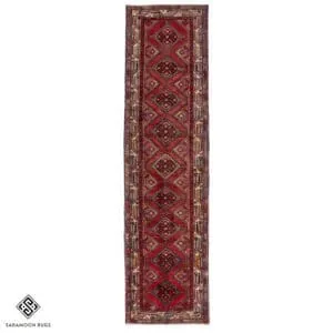 Hand-knotted Vintage Hamedan Runner, 9'7"x2'5", Code:1196