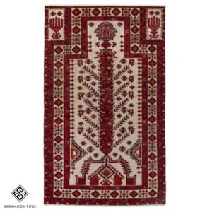 Hand-knotted Vintage Balooch Prayer Rug, 6'3"x3'9", Code:1195