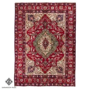 Hand-knotted Vintage Tabriz Rug, 6'3"x4'6" , Code:1198