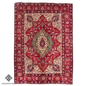 Hand-knotted Vintage Tabriz Rug, 6'0"x4'6" , Code:1192