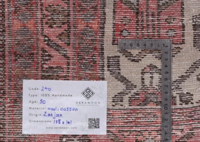 Hand Knotted Zanjan Rug 6 6x3 4 Code 2240 - View 9