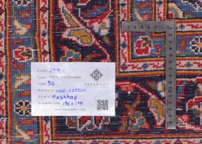 Hand Knotted Mashhad Rug 6 3x4 8 Code 2244 - View 9
