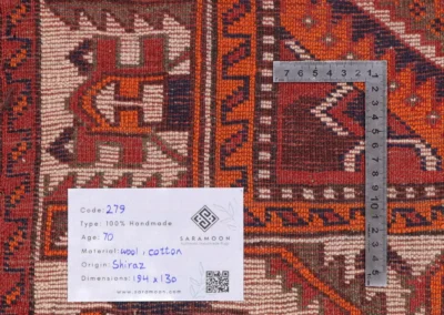 Hand Knotted Antique Shiraz Rug 6 4x4 3 Code 2279 - View 10