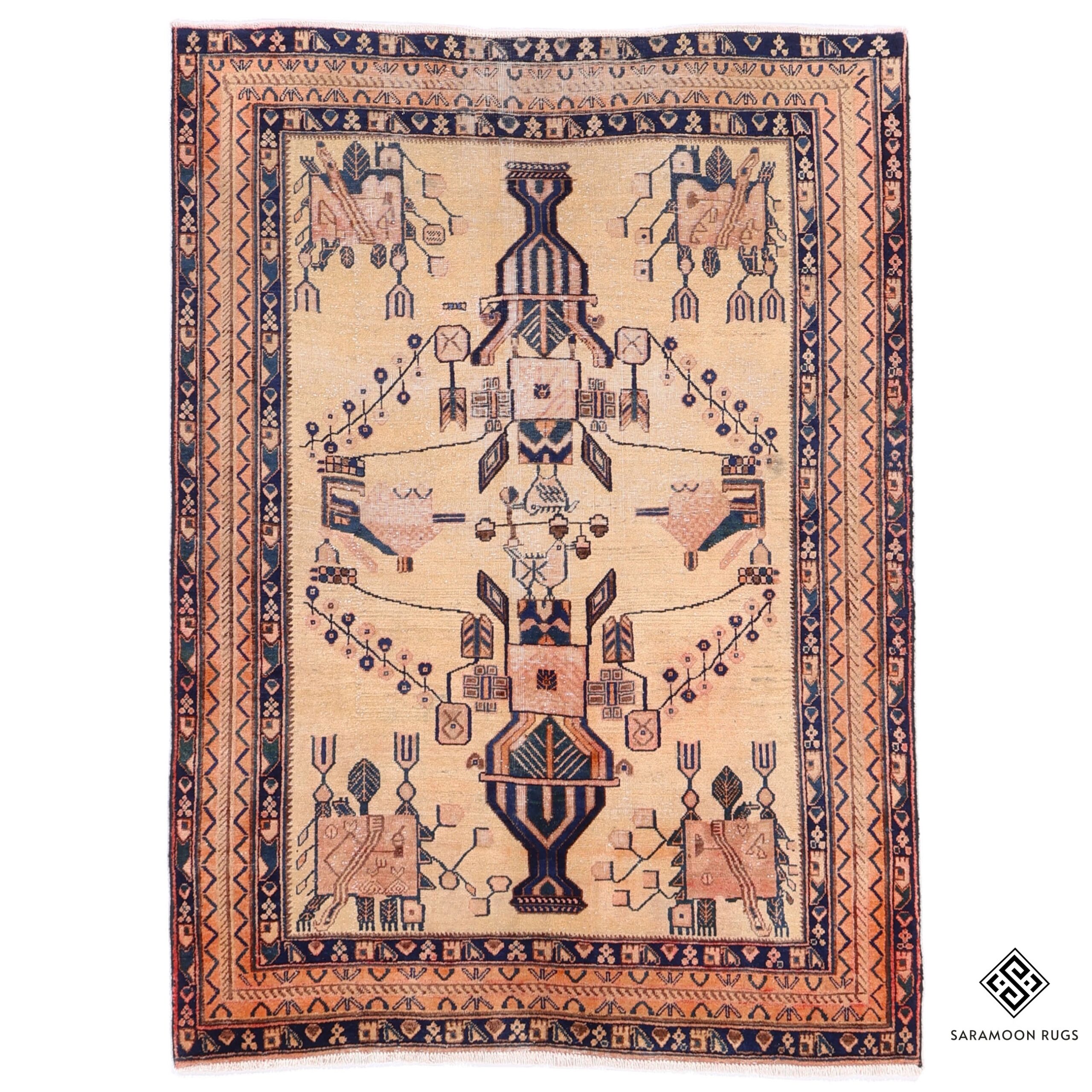 Hand Knotted Antique Sirjan Rug 6 3x4 8 Code 2311 - View 1