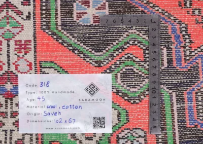 Hand Knotted Saveh Rug 3 4x2 2 Code 2318 - View 9