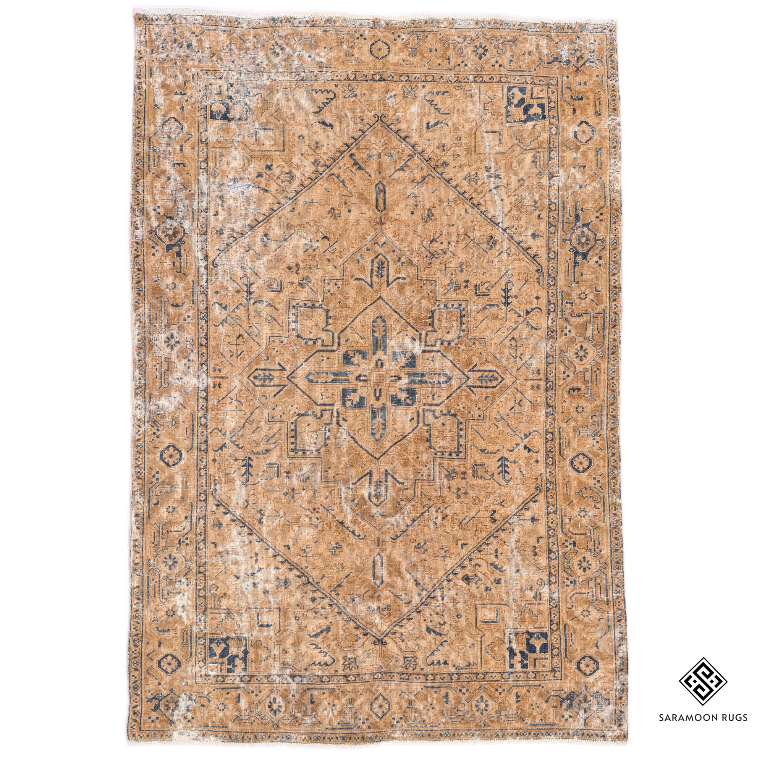 Hand Knotted Antique Heriz Rug 9 9x6 7 Code 2333 - View 1