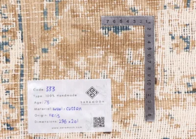 Hand Knotted Antique Heriz Rug 9 9x6 7 Code 2333 - View 12