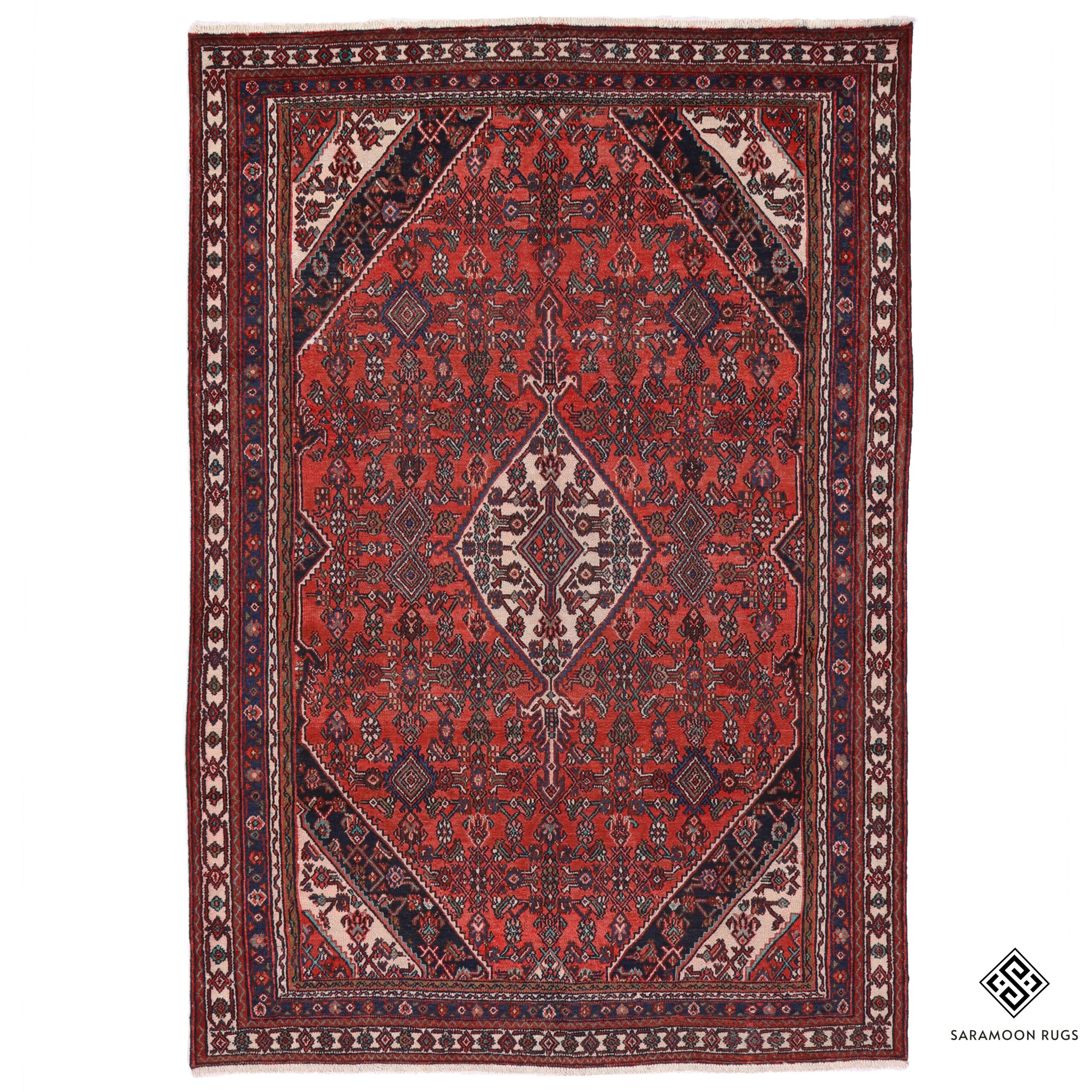 Hand Knotted Hamadan Rug 10 11x7 7 Code 2425 - View 1