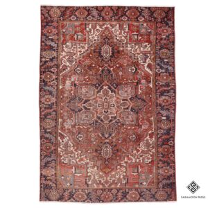 Hand Knotted Antique Heriz Rug, 10' 4"x7' 4", Code: 2440
